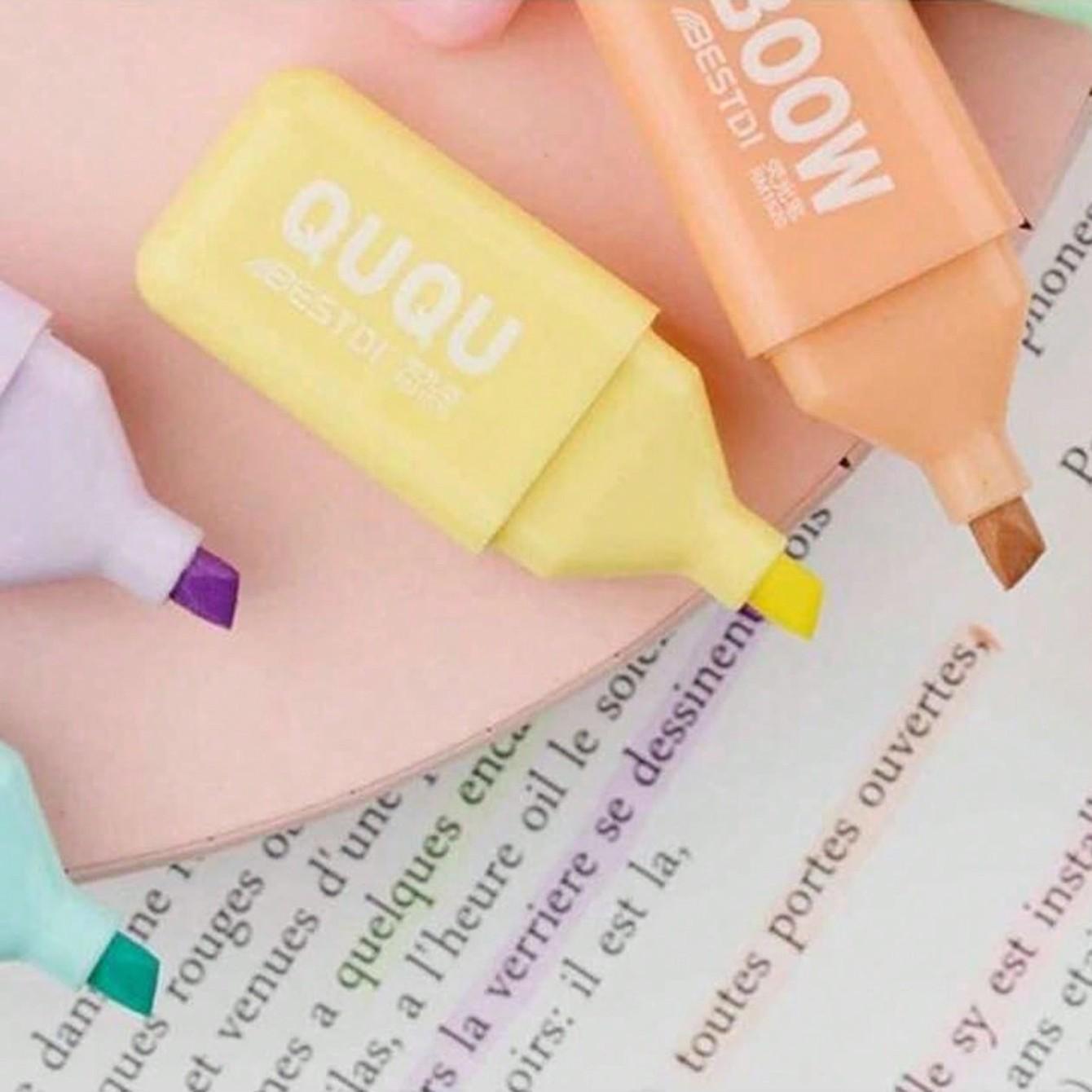 Cute Bear Design Highlighter Pen, 6 Counts/set Mini Colorful Highlighter Pen, Writing Pen for Students, School, Office, Home