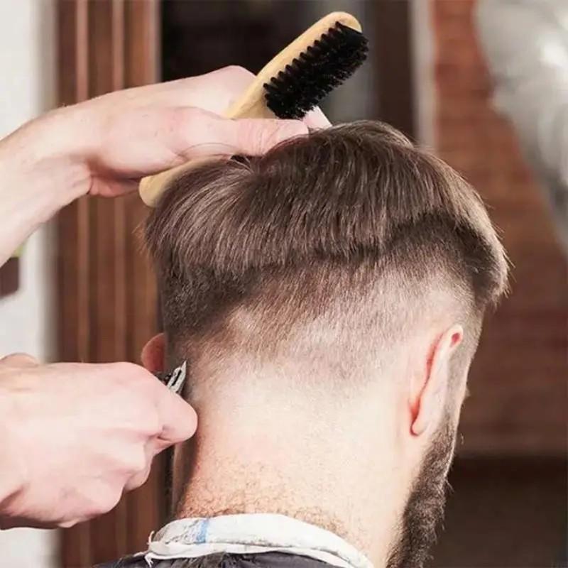 Bamboo Handle Hair Brush with Soft Bristles, Elegant Design for Styling, Smooths and Straightens Hair, Gentle Detangler, Unisex Use