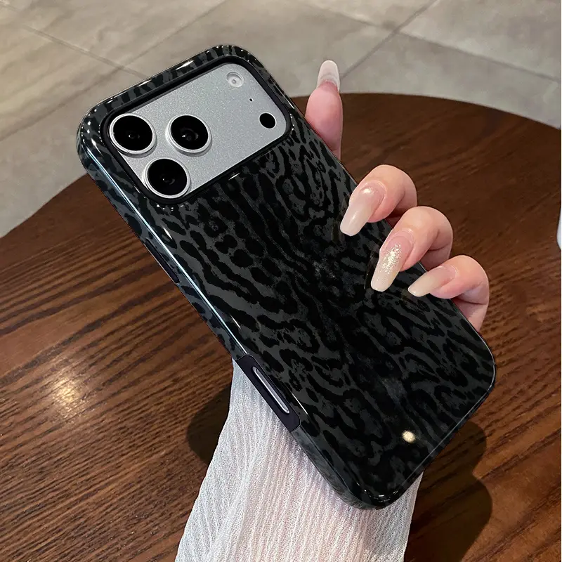 Grey Leopard Print iPhone TPU Protective Case - TikTok Shop