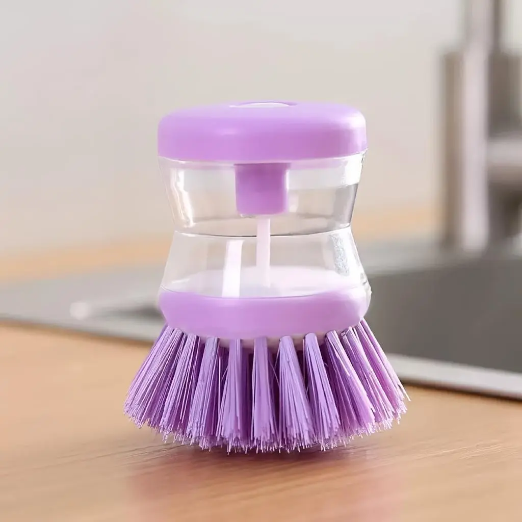 Automatic Liquid-refilling Cleaning Brush Available for All Four Seasons, Featuring an Ergonomic Handle and Three Color Options. Its Gentle Scrubbing Bristles Are Suitable for Dishes, Pots, Tabletops, and Walls. Portable and Easy to Clean, It Is