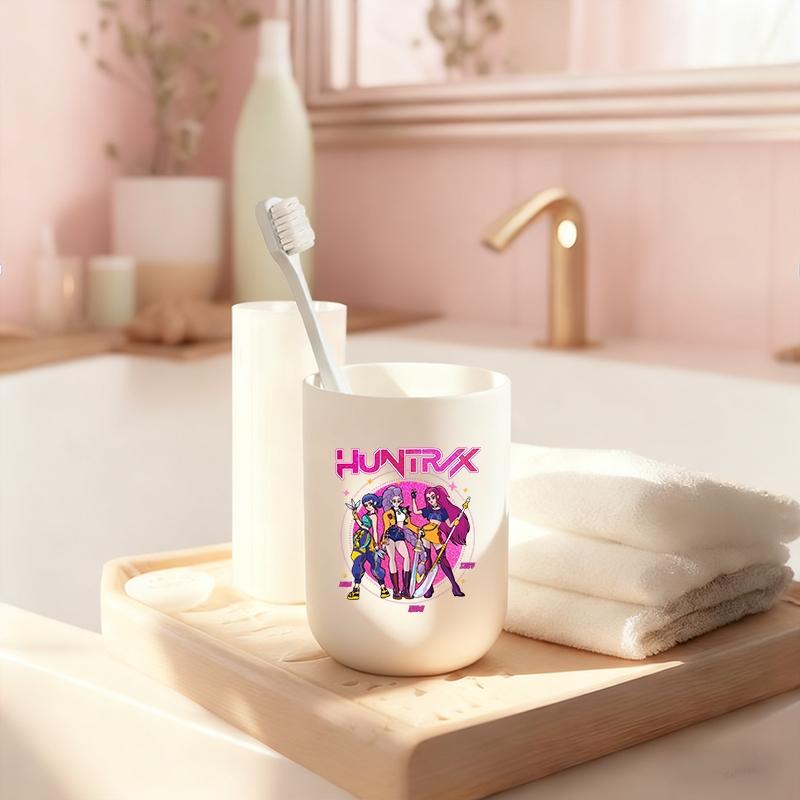 1pc mouthwash cup, cartoon pattern printing, durable bathroom toothbrush cup, wash cup, toothbrush holder, bathroom storage, bathroom water cup, brushing cup, Christmas Valentine's Day gift for students back to school (only cups are sold)