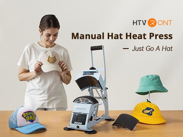 HTVRONT Manual Hat Heat Press Machine 110V - (2 Colors)