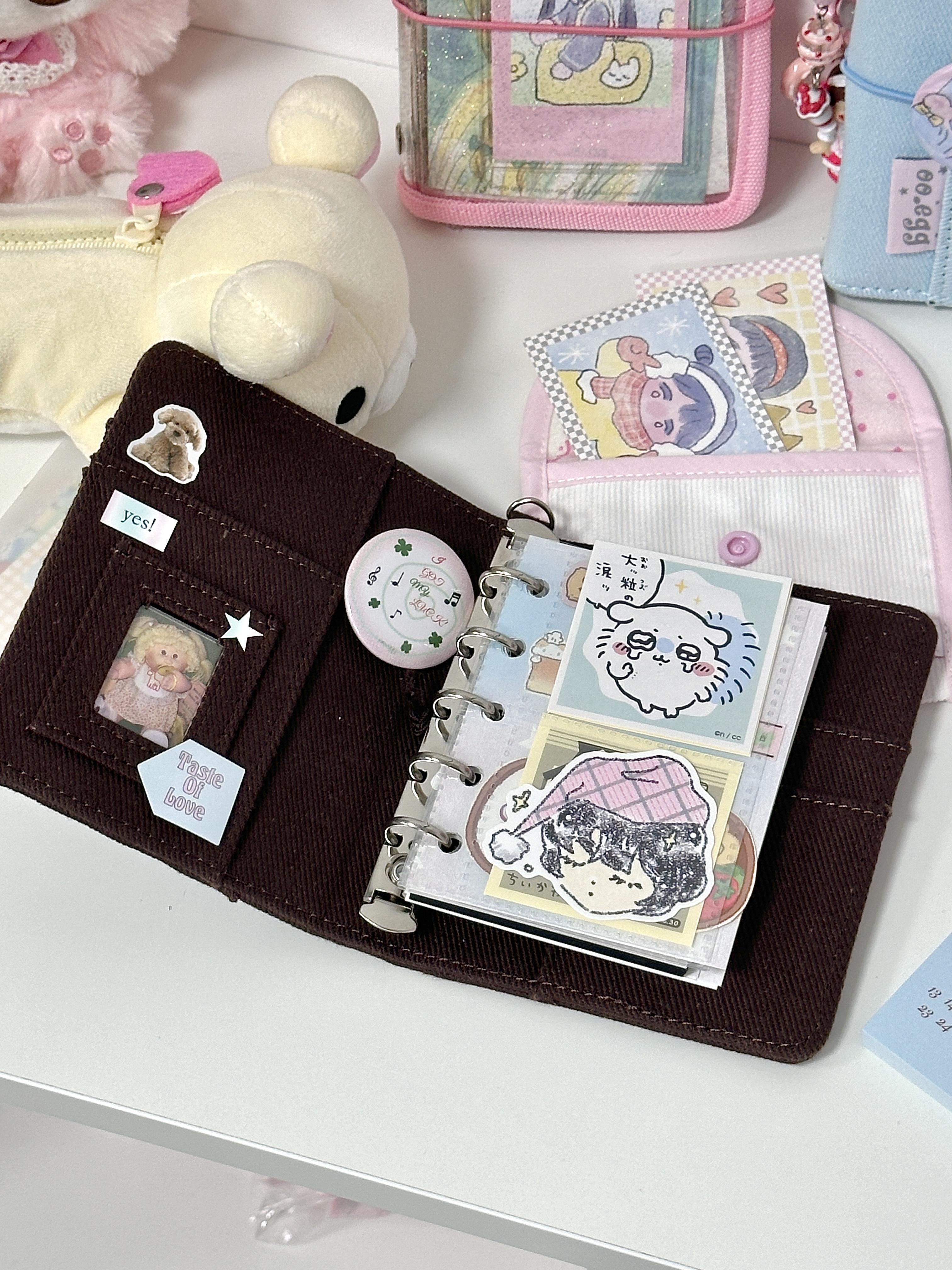 Original ooegg Denim Heart M5 Binder Kpop Photocard Holder with Elastic Band Photo Card Collection Book Idol Photo Album m5 다이어리