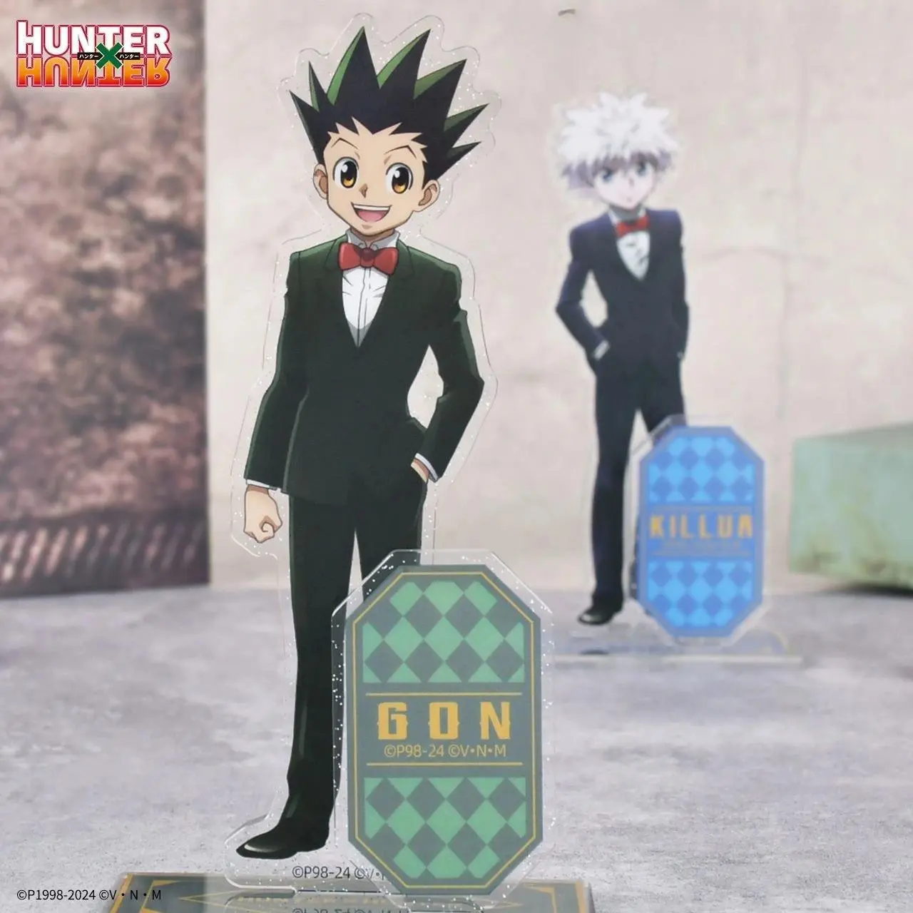 Officially Hunter X Hunter Glitter Acrylic Suit Stand Gon Killua Kurapika Action Figure Decoration Gift