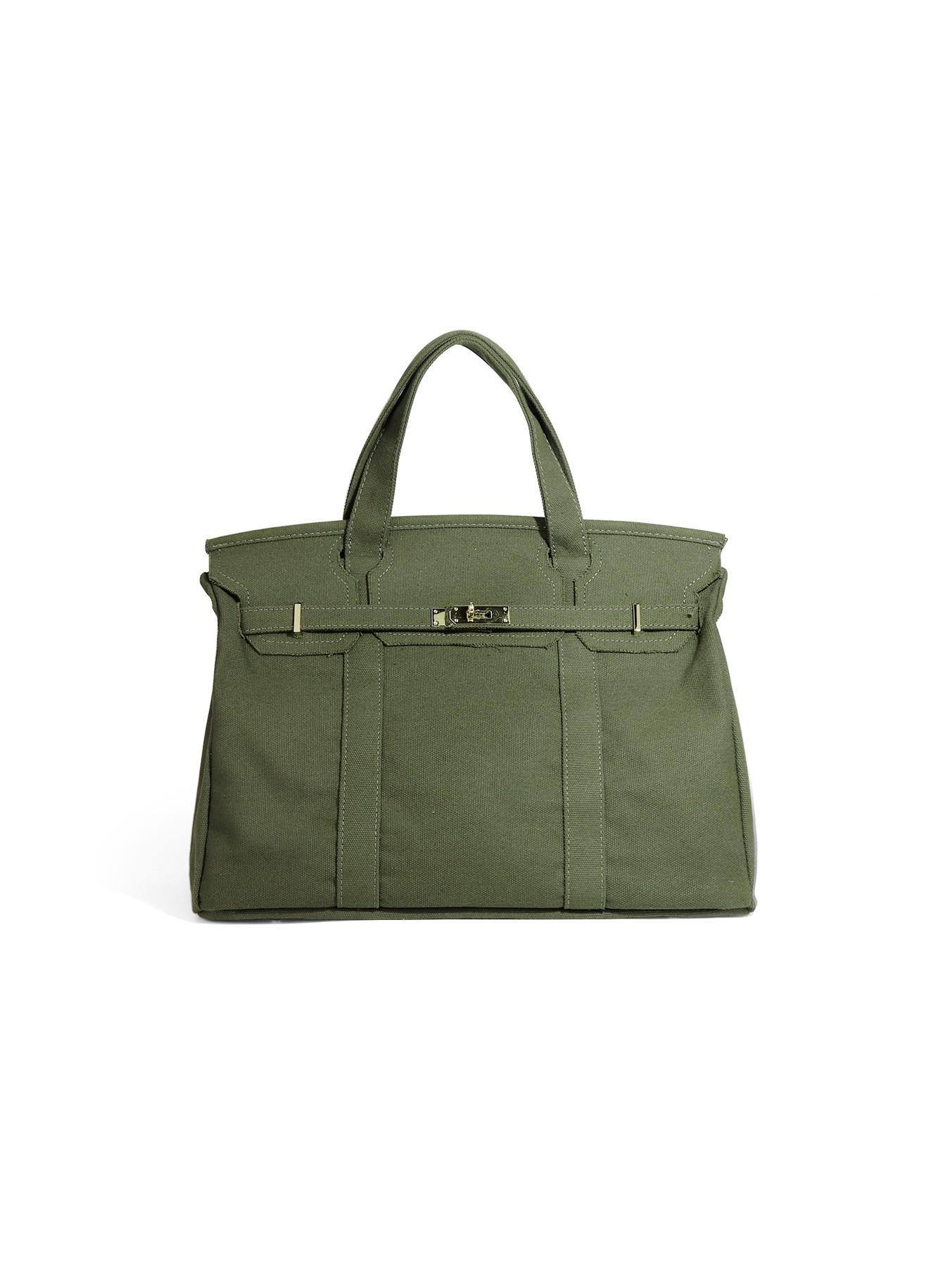 Canvas Tote Bag – Large Capacity Shoulder Handbag, Durable Commuter Bag, Casual Everyday Canvas Bag, Stylish Colorblock Design