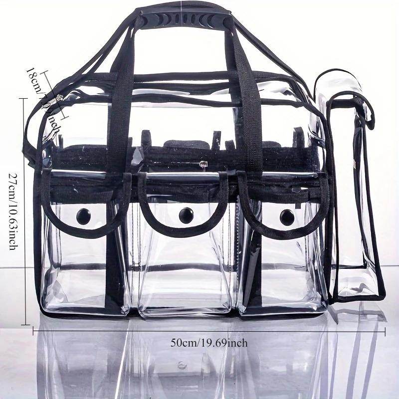 PVC Transparent Cosmetic Bag Waterproof Large Capacity Makeup Pouch Travel Organizer, Multifunctional Beach Swimming Storage Shoulder Tote Travel Cosmetic Bags