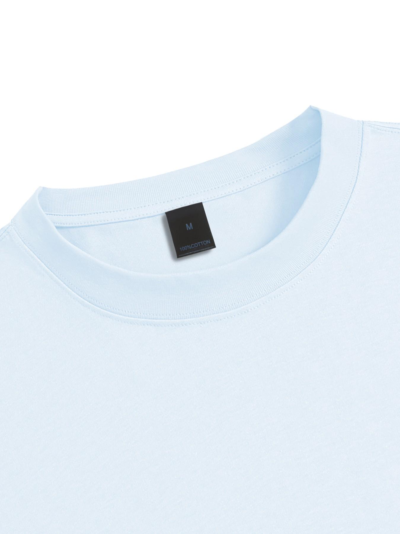 Vuasad Men's 100% Cotton Short Sleeve T-Shirt, Cute Cat Dog Print, Loose Fit, Casual Style, Long Sleeve, Trendy Fashion