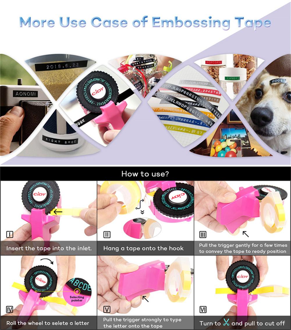 2026 New Small C101 Label Maker, 3D Embossed Label Writer, Replaces Motex E101, Free 2 Rolls 9mm*3m Tape, Office & DIY Use, No Battery Included