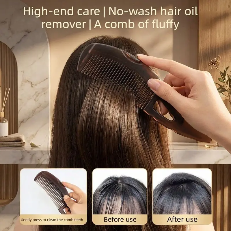 Efficient Dandruff Comb, Dandruff Remover Comb for Women Men - Scalp Massage Comb with Scalp Stimulation and Self-Cleaning Hollow Teeth for Cleaning, Deep Oil & Flake Removal, Anti-Buildup Scalp Care for Healthy Hair & Itchy Scalp Relief, Hair Care Tool
