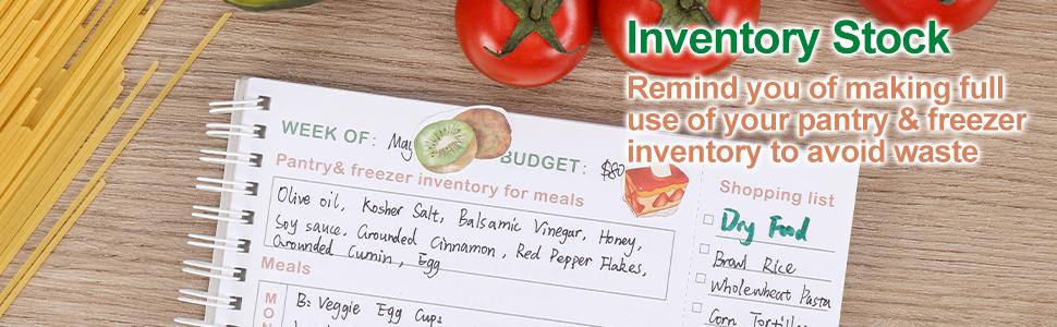 Soligt Weekly Meal Planner Notebook and Food Planner with Easy Tear off Grocery List & Expense Tracker Organizer, 52 Weeks, 10"X7", Spiral Design notebook