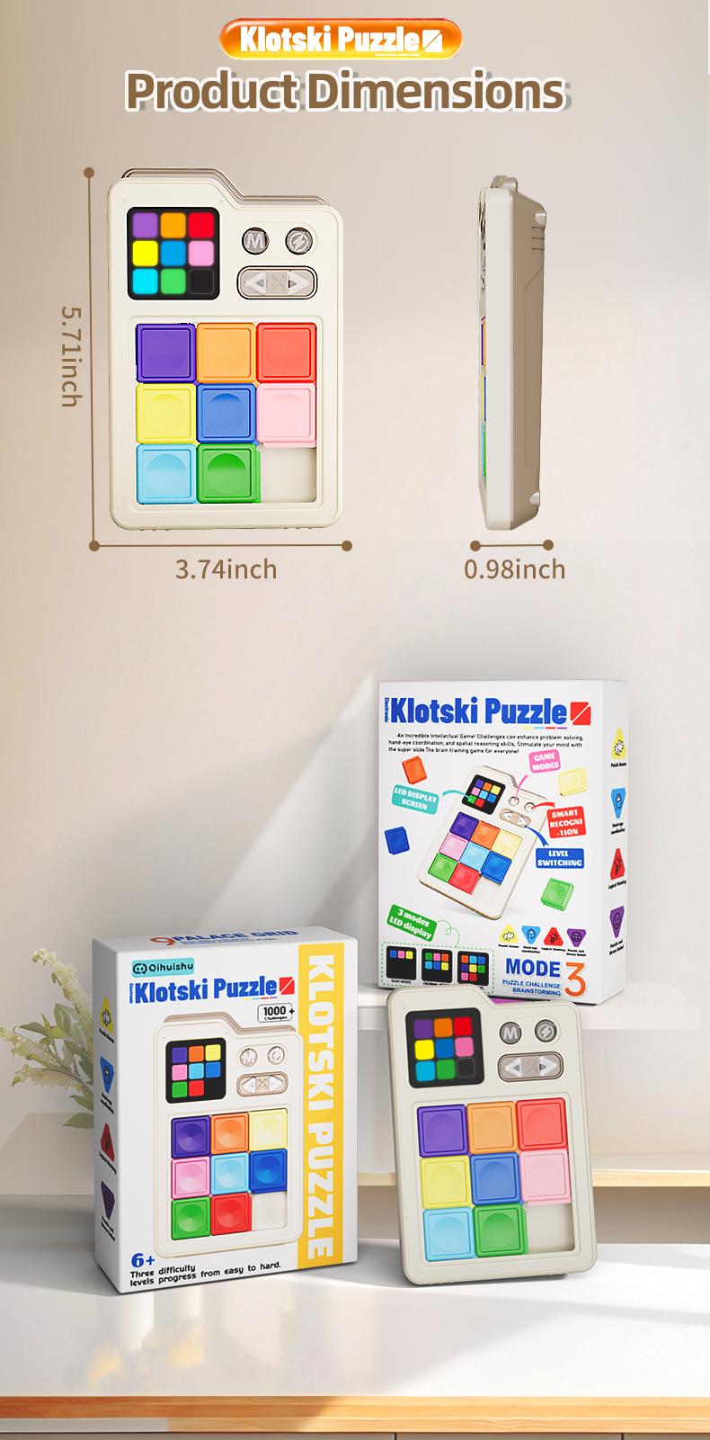 BRRRRT Huarongdao Smart Puzzle, Electronic Sliding Puzzle Game, Interactive Educational Toy, Featuring 1000+ Logic Puzzles, Smart Difficulty Adjustment, Cultivates Spatial Thinking and Problem-Solving Skills Children's Christmas Gift