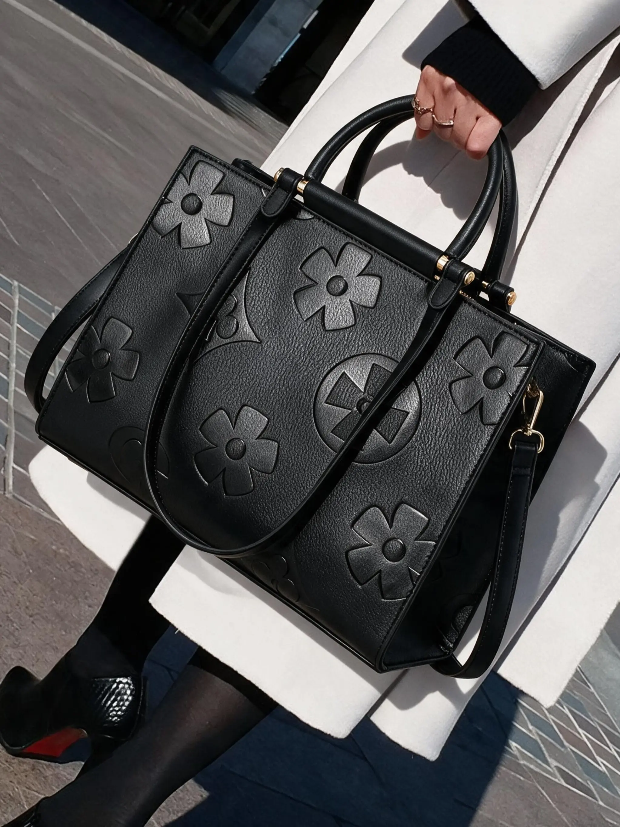 Fashion Large Capacity Women's Handbag, Fashionable Handbag, Fashionable Bags, Fashionable Patterned Bag, Elegant Synthetic Leather, Detachable Adjustable Strap, Bold Print, Zip Closure, Polyester Lining, PU Leather Handbag