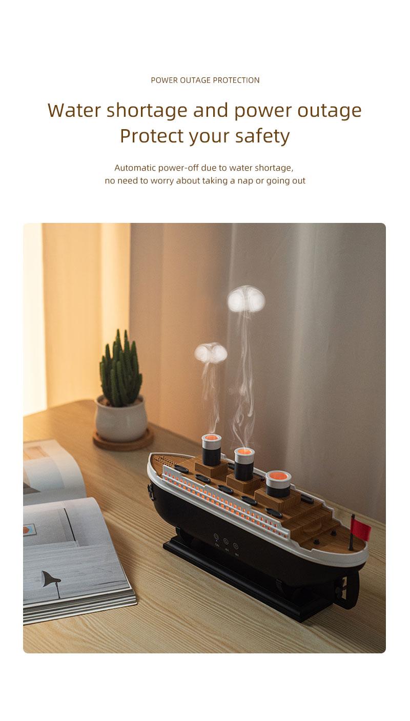 Ship aromatherapy machine  Machine - Home Desktop Essential Oil Diffuser with Volcano Spray, Quiet Operation & Humidifier Features - Jellyfish-