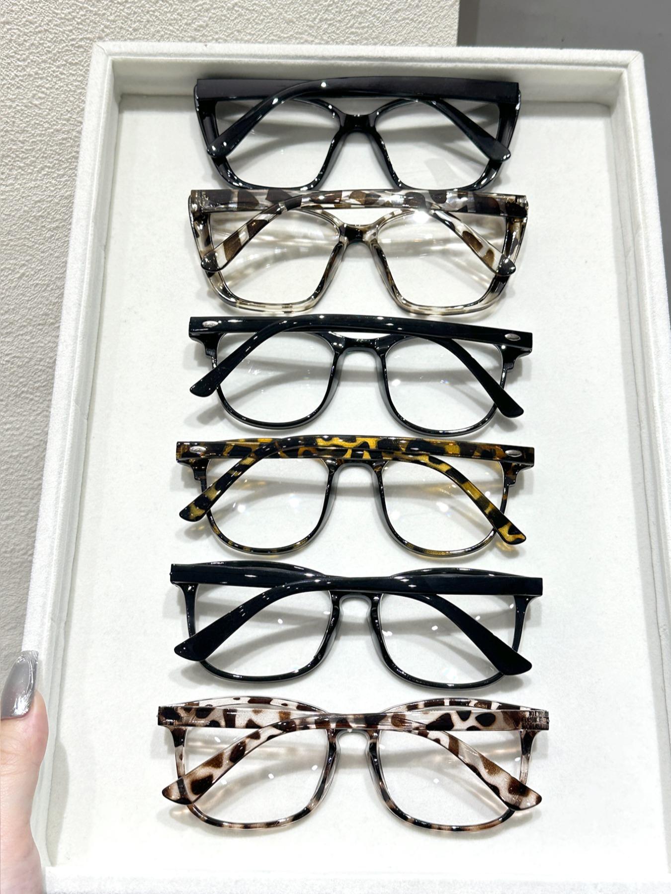 Unisex Fashionable Plain Color & Leopard Pattern Eyeglasses, Trendy Casual Eyeglasses for Everyday Use, Fashion Accessories for Outdoor Activities, Fashionable Frames Glasses