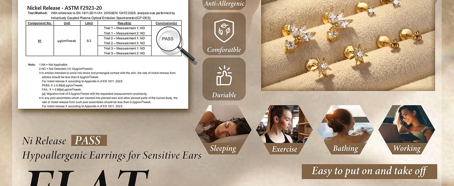 LOLIAS 14K Gold Filled Nose Studs 316L Surgical Steel Gold Nose Rings Studs 6A CZ Simulated Diamond Corkscrew L Shaped Nose Piercing Hypoallergenic Nose Rings for Women Men 20G