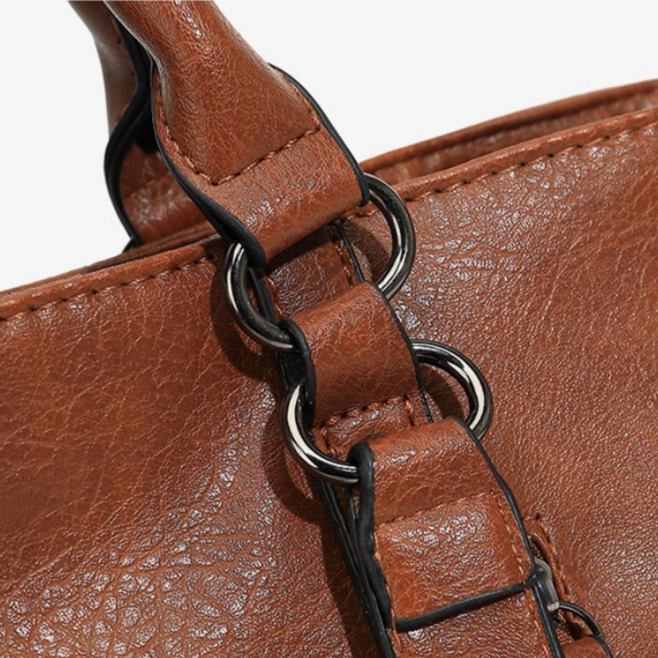 Women's Chic PU Leather Tote Bag Soft Leather Tote Bag with Adjustable Shoulder Strap