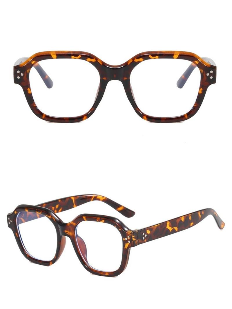 Women's Retro Tortoiseshell Transparent Eyeg, Casual Fashion Glasses for Daily Wear & Work Commute, Leopard Pattern PC Frame, Stylish Trendy Eyewear