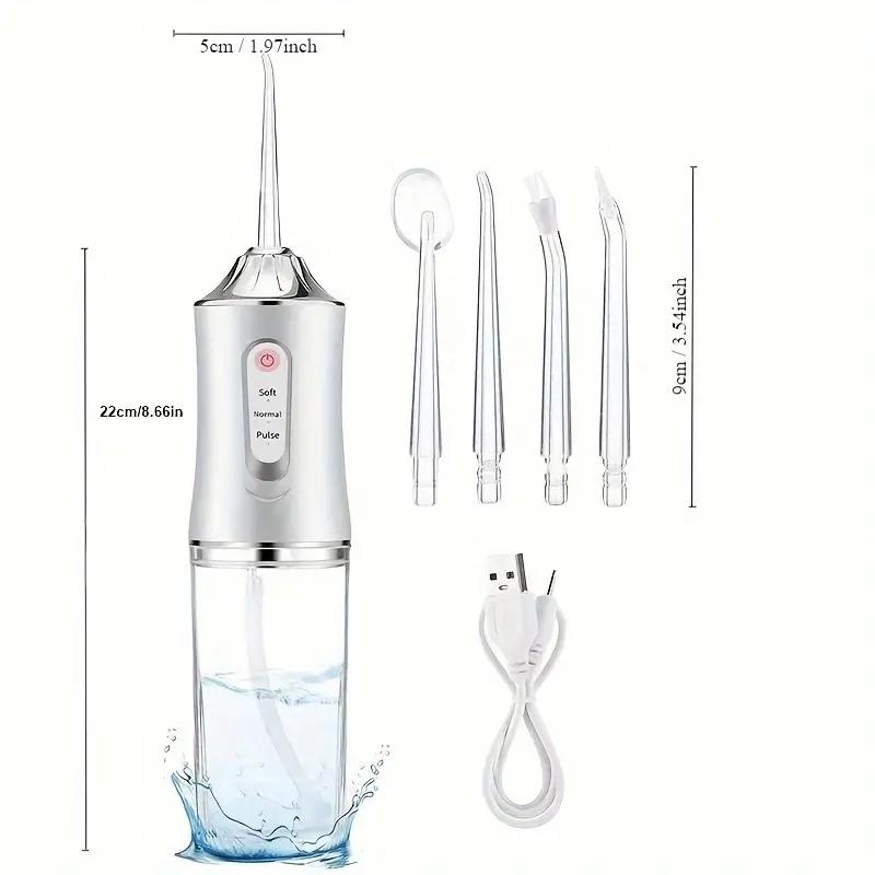 Smart Electric Oral Irrigator Water Flosser Portable 4 Sprays 3 Modes Rechargeable Dental Cleaning Spray Rinser