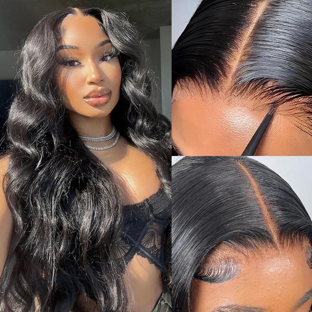 6x4 Body Wave Glueless Wig Human Hair Pre Plucked Pre Cut Glueless Lace Front Wig Ready to Wear 4x6 Body Wave Closure Wig Human Hair 180% Density Human Hair Wigs TikTokShopBlackFriday
