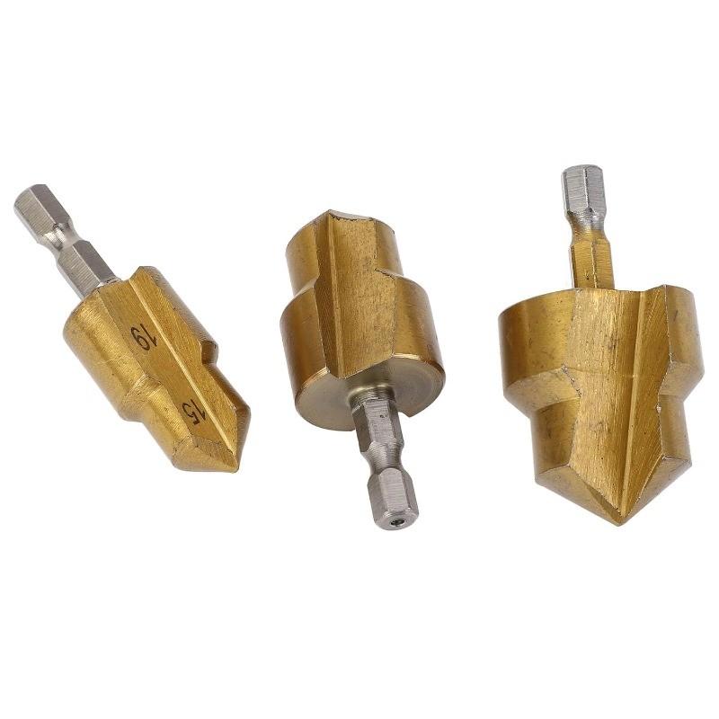 Ppr Pipe Expanding Drill Bits Set, High-Speed Steel Tools, 20mm 25mm 32mm Sizes, Hex Shank 1/4 Inch, Plumbing Hole Drilling Kit