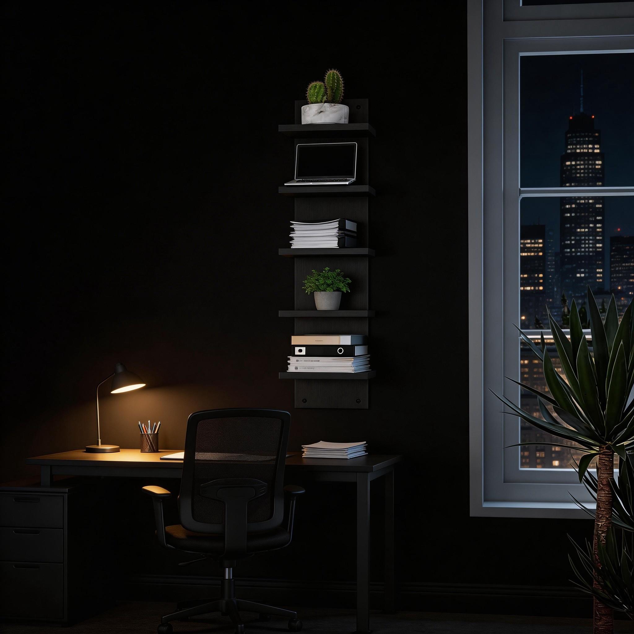 Modern Vertical Multi-Layer Floating Bookshelf, Wall-Mounted Storage Rack, Wall Mount Design, Living Room Bedroom Dorm Decor, Space-Saving High-Value Narrow Shelf