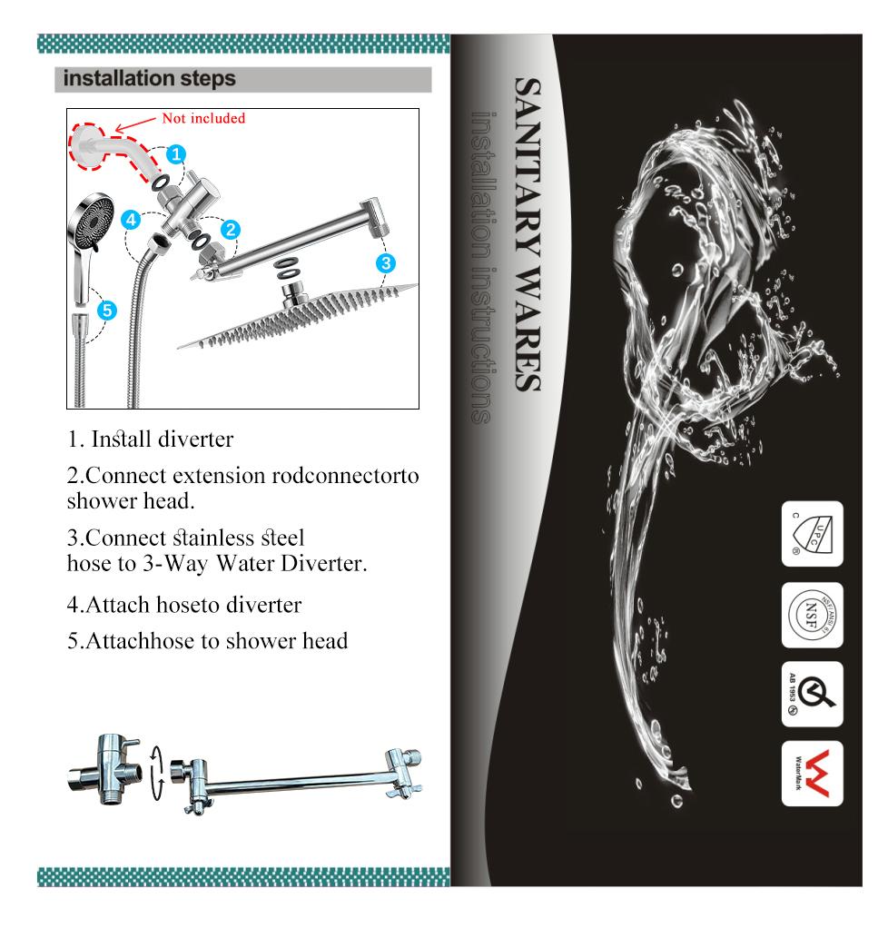 Senlesen Rain Shower Head with Handheld Shower Combo 8 inch High Pressure Rainfall Showerhead and 11 Inch Adjustable Extension Arm 3 Settings Chrome, Matte Black Senlesen Rain Shower Head with Handheld Shower Combo 8 inch High Pressure Rainfall Showerhead and 11 Inch Adjustable Extension Arm 3 Settings Chrome, Matte Black