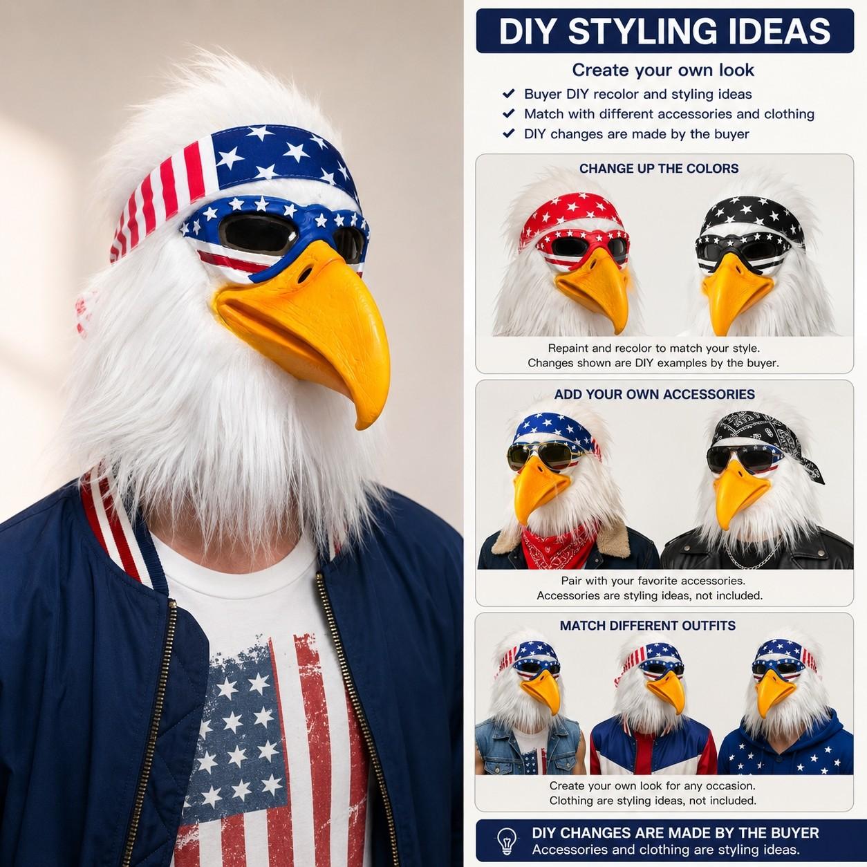 Realistic Bird Head Mask for Halloween