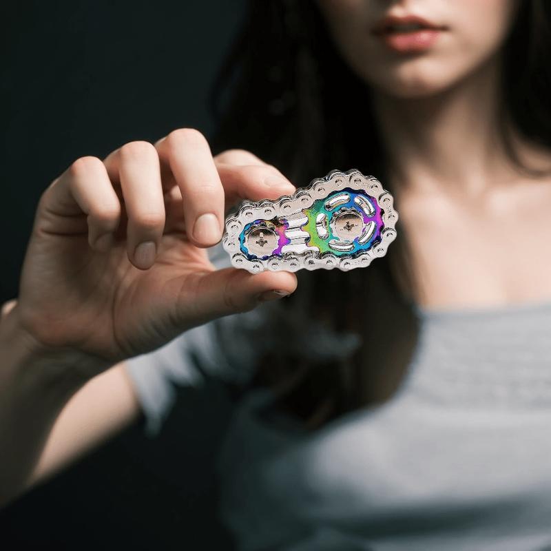 Bicycle Chain Fidget Spinner, Silent Cnc Stainless Steel Gear Desktop Toy, Adult Stress Relief & Focus Tool, Office Decor Art Collection, Stress Relief Gadgets