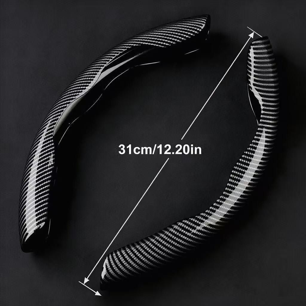 Carbon Fiber Car Logo Steering Wheel Covers, Decorative for Ford Fiesta Focus Mustang Ranger Mondeo Kugo Ecosport, Auto Accessories