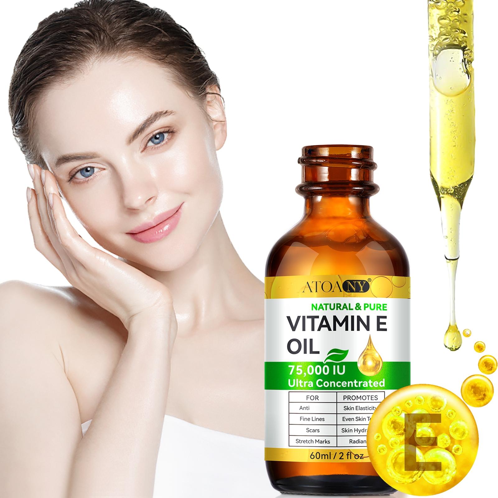 ATOANY Vitamin E Oil, Moisturizing Hydrating Skin Care Oil, 75,000 IU, Ultra-Concentrated, Moisturizes and Evens Skin Tone, Suitable for Dry and Dull Skin, 60ml/bottle - TikTok Shop ATOANY Vitamin E Oil, Moisturizing Hydrating Skin Care Oil, 75,000 IU, Ultra-Concentrated, Moisturizes and Evens Skin Tone, Suitable for Dry and Dull Skin, 60ml/bottle - TikTok Shop