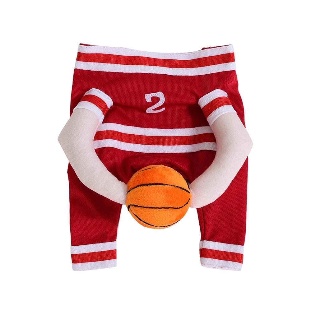 Pet Basketball Transformation Costume, Humanoid Ball Design, Striped Sporty Style, Breathable Mesh Strap, Small Dogs (chihuahua/pomeranian/teddy)