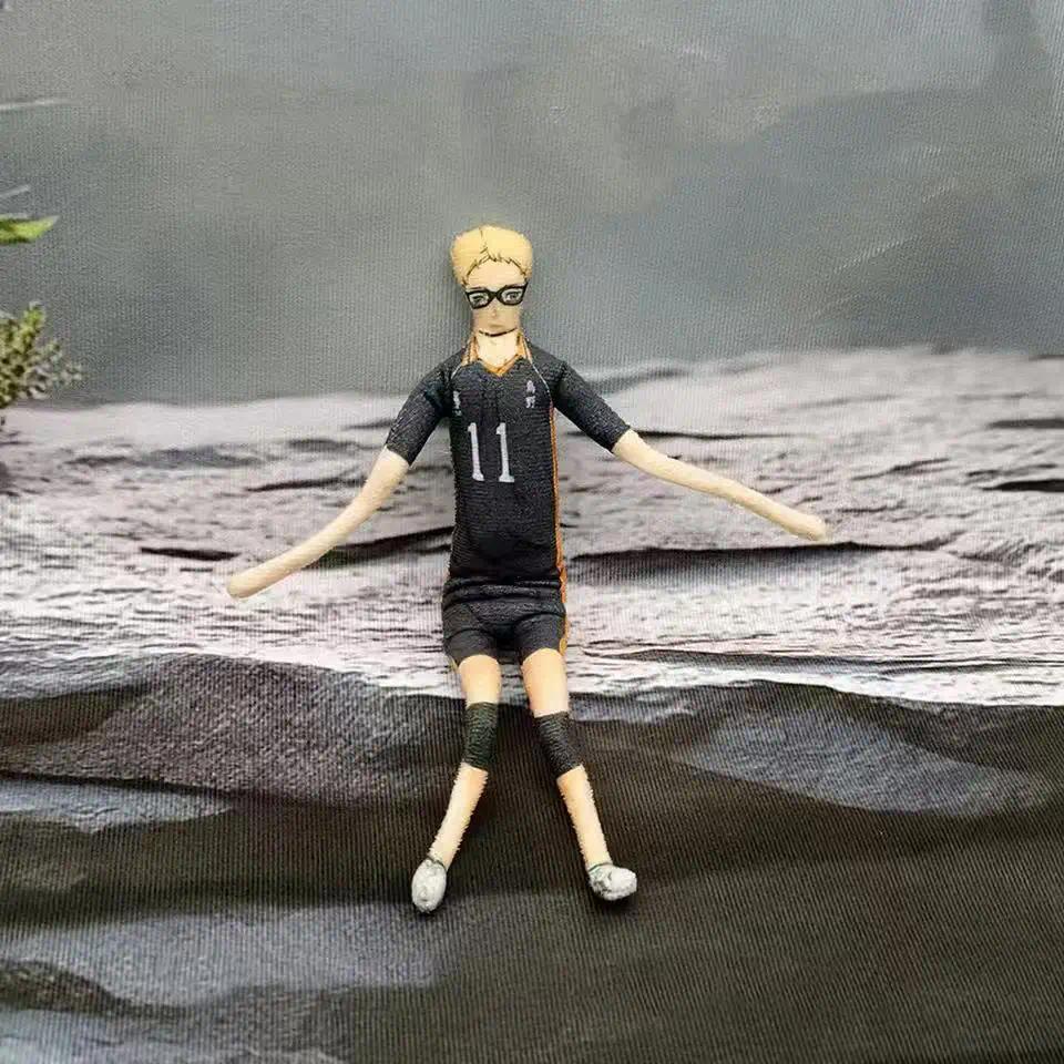 Anime Haikyuu Hinata Shoyo/Kozume Kenma Cotton Plush Aesthetic Soft Doll Keychain - Slender Twistable Cartoon Characters Figure, Cosplay Fans Collectible, Carry Hinata/Kenma Unisex Room Decor Gift