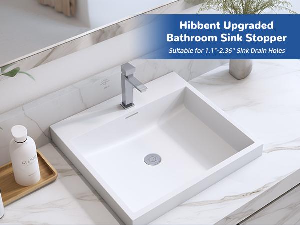 Hibbent Upgraded 3 in 1 Bathroom Sink Drain Strainer, Universal Pop Up Stopper with Removable Stainless Steel Filter Basket Hair Catcher, Sink Plug for 1.1''~2.36'' Basin, Brass Bullet Core, Chrome