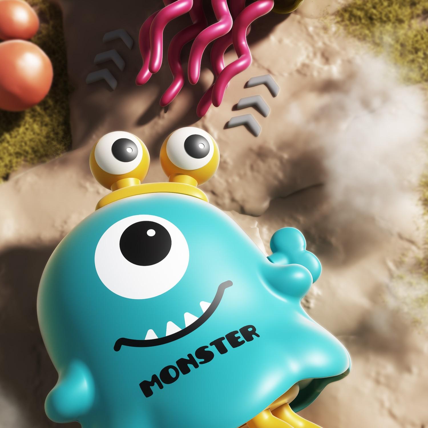 1pcs Cute Dancing Monster Wind-Up Toy, Realistic Baby Animal Stress Relief, Crawling Running Toy for Kids Aged 3+, Baby Play