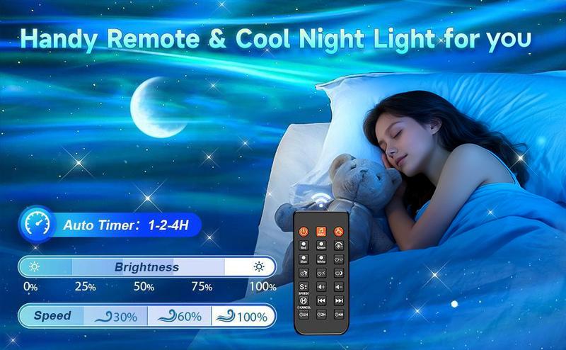 One Fire Northern Lights Projector,16Color Galaxy Projector for Bedroom, 15 White Noise Galaxy Projector, 5Moon Star Projector, Bluetooth  ambient  Light Projector, Remote Timer Star Lights Audio mood lighting aurora living room Night Light Kids