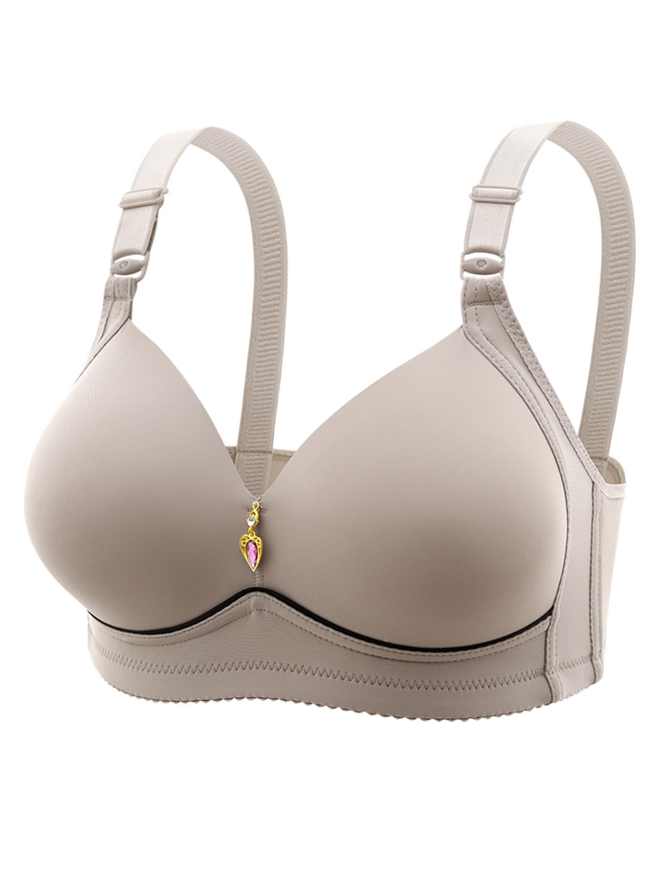 Women's Adjustable Strap Wireless Bra Set, Soft Comfortable Breathable Back Four Rows Buckle Lingerie, Casual Backless All Seasons Bras