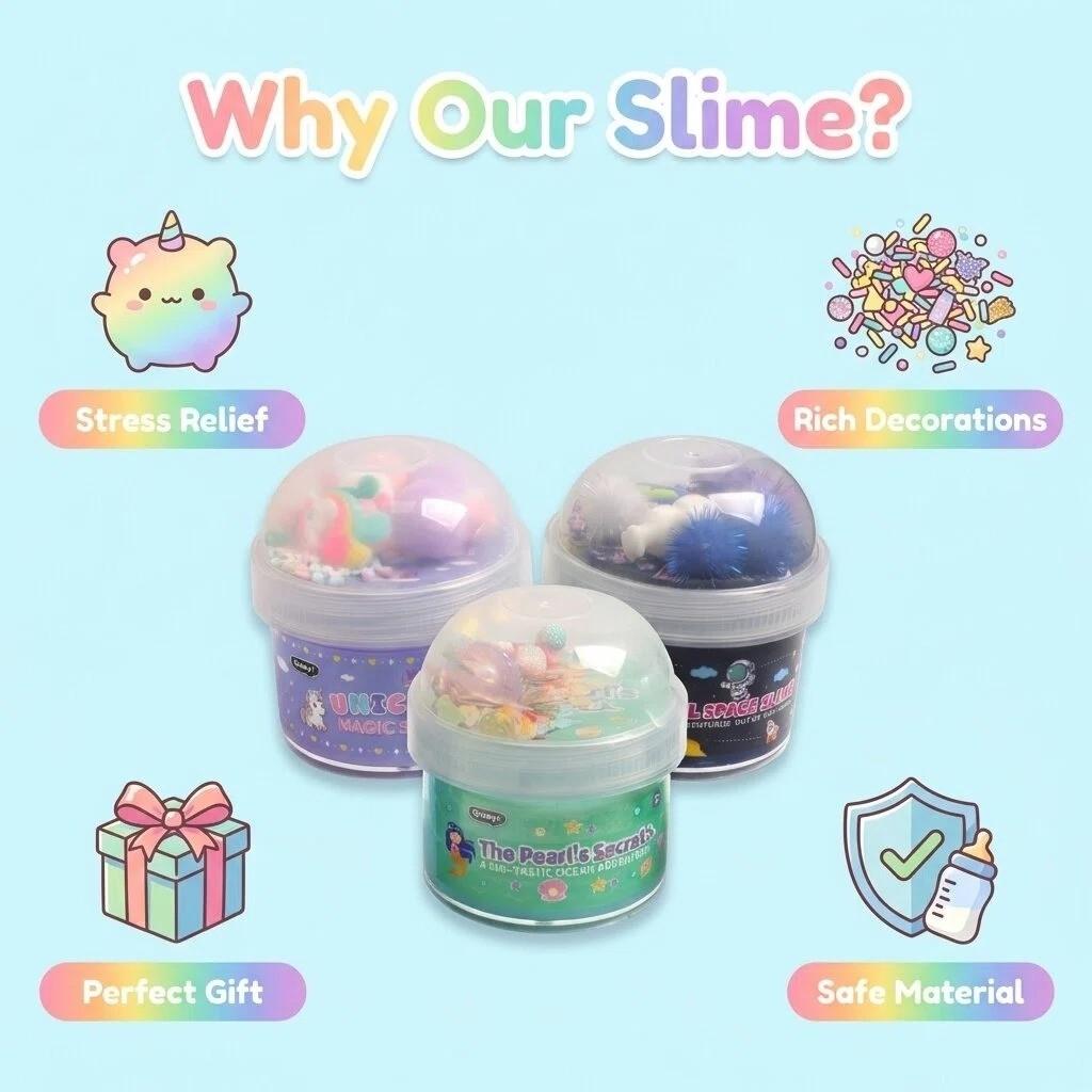 Ultimate DIY Slime Kit for Kids & Adults, Unicorn Ocean Space Themes, Non-Toxic Stress Relief Mucus Set, Fun Craft Supplies