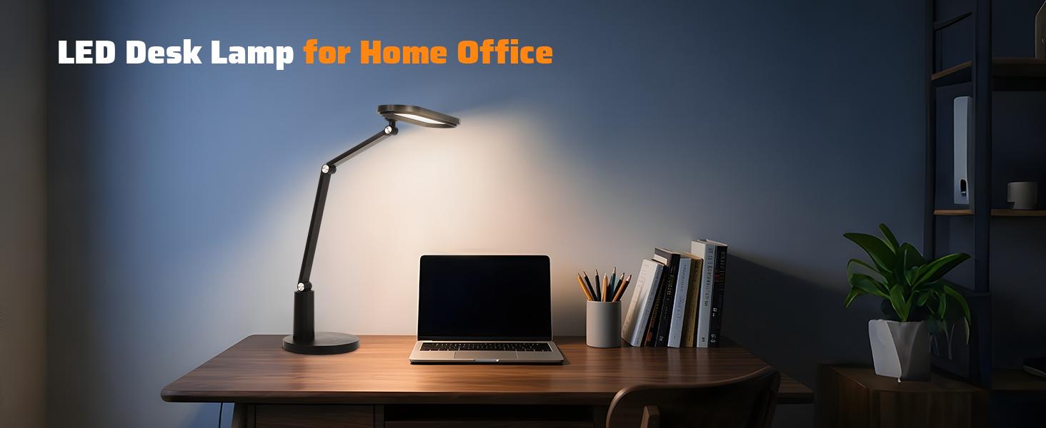 LED Desk Lamp With Adjustable Arm,Touch Control Dimming,10 Brightness Levels,Suitable For Home Office,Nail Lighting,Bedroomreading,Study And Work(black) Modern Design,Multifunctional Rgb Multicolored Light,15W