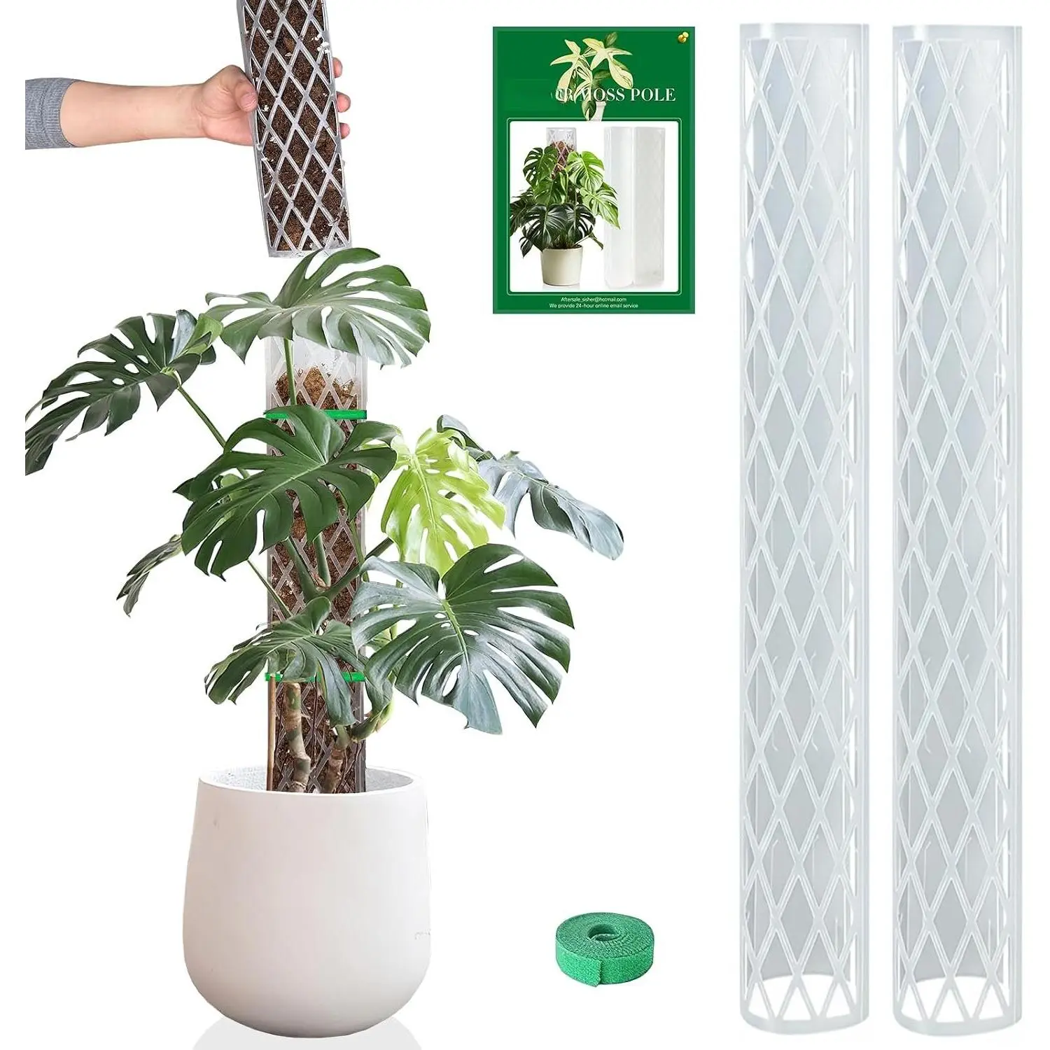 2 Pack 16 Inch Plastic Moss Poles for Climbing  D Shaped Moss Pole