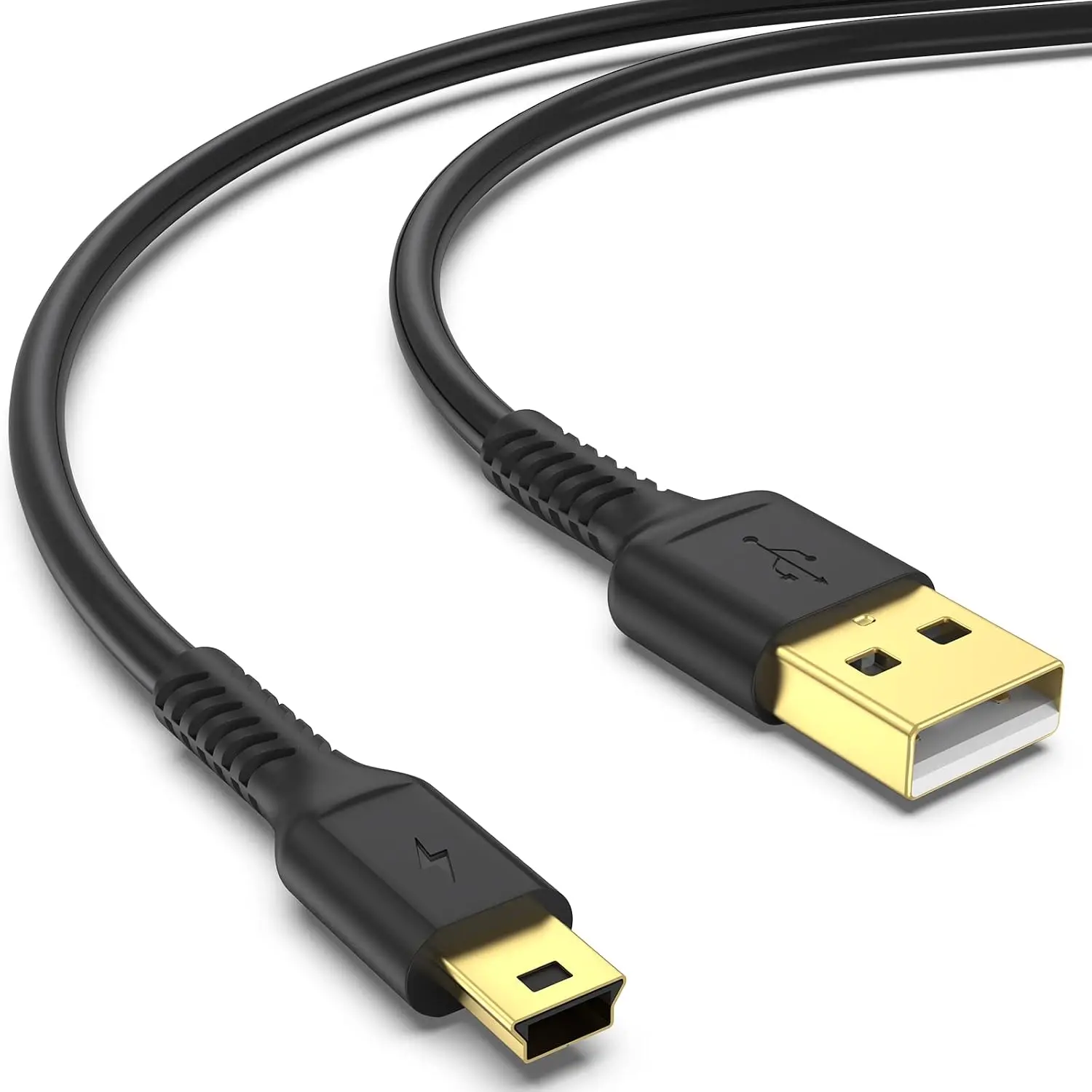 3ft Durable USB 2.0 to Mini B Male Charger Cord with Port - Compatible with PS3 Controller, Electronic Devices like MP3 Players, GPS (Black)