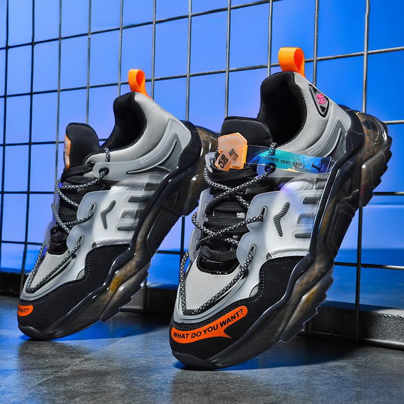 Men's Popcorn Sole Shoes, Lightweight Shock Absorption, All-Season Sport Casual Sneakers, Comfortable and Versatile Footwear