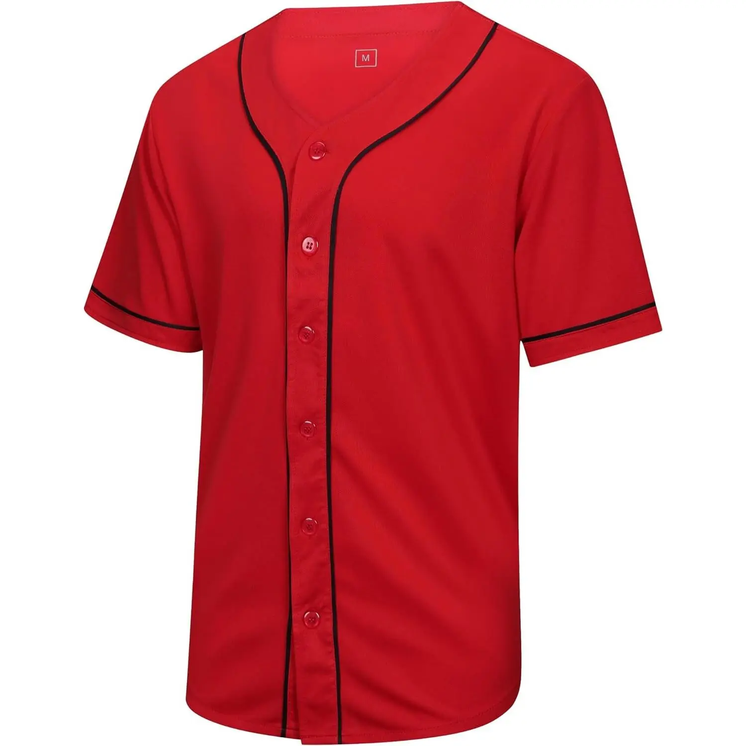 Blank Plain Baseball Jersey Short Sleeve Button Down Shirts Sports Hip Hop Hipster Jersey S-3XL