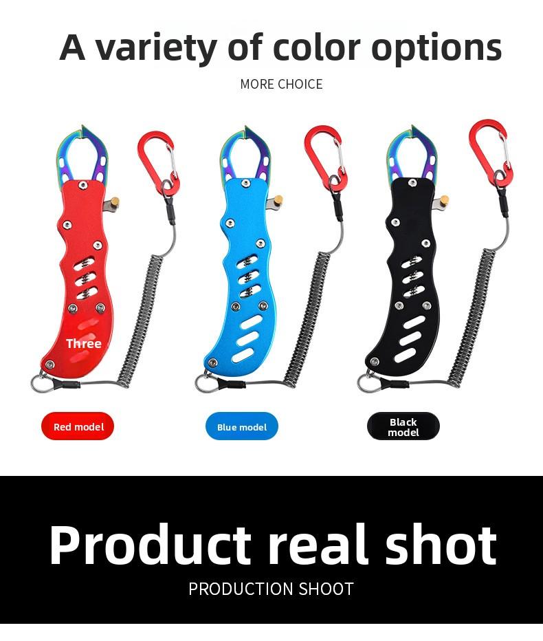 304 Stainless Steel Fish Lip Grip Tool Color Titanium Coating Portable Mini Fishing Pliers Hook Remover for Outdoor Angler