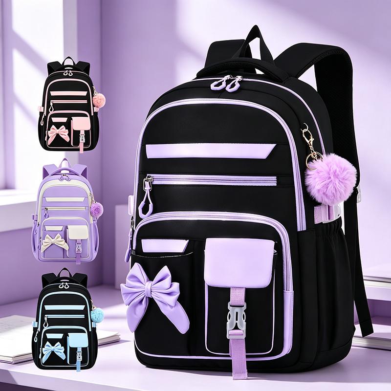 A Casual Backpack for Teens Adorned with a Bow, Ideal for Outdoor Adventures And Travel, Made to Fit a 15.6-Inch Laptop, Equipped with Adjustable Shoulder Straps And Smooth Zippers, Perfect for Everyday Outings And School Use., for Teenager