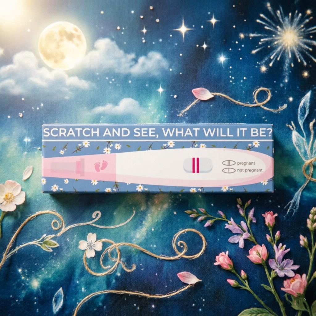 Creative Pregnancy Test Stick Shape Gender Reveal Scratch Card, Scratch and See Surprise Card, Baby Party/pregnancy Announcement, Interactive Baby Gender Prediction Card
