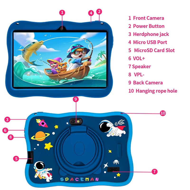 7 Inch Kids Tablet PC, Learning Entertainment Tablet, Quad Core