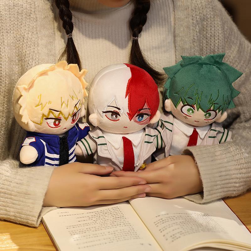 1pc 20cm New My Hero Academia Peluche Toys Stuffed Soft Anime Midoriya Izuku Bakugou Katsuki Todoroki Shoto Dolls Kids Gifts