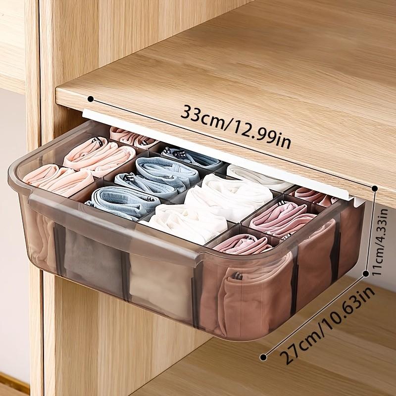 Under Desk Hidden Storage Drawer Organizer, Sliding Dividers and Adjustable Shelves, Multi-Functional Slide-Out Storage Box for Home Office Organization