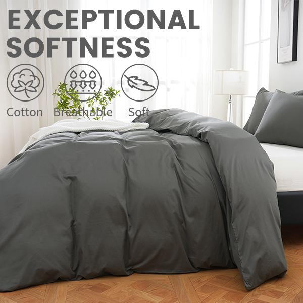 Bedlifes 100% Organic Cotton Soft & Breathable Hotel Duvet Cover 4 Sizes 3-Piece Set Includes 1 Duvet Cover with Zipper & 2 Pillowcases ,Comforter Not Included for Valentines Day