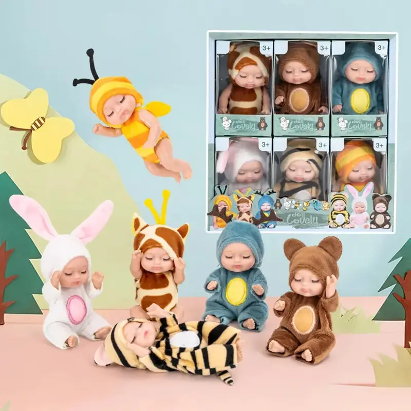 Girls' Cartoon Realistic Newborn Doll Set - 4.3in Mini Dolls, 6 Fairy Tale Princess Figures, Premium Gift Packaging, Pretend-Role Play Toy for Children Girls' Cartoon Realistic Newborn Doll Set - 4.3in Mini Dolls, 6 Fairy Tale Princess Figures, Premium Gift Packaging, Pretend-Role Play Toy for Children